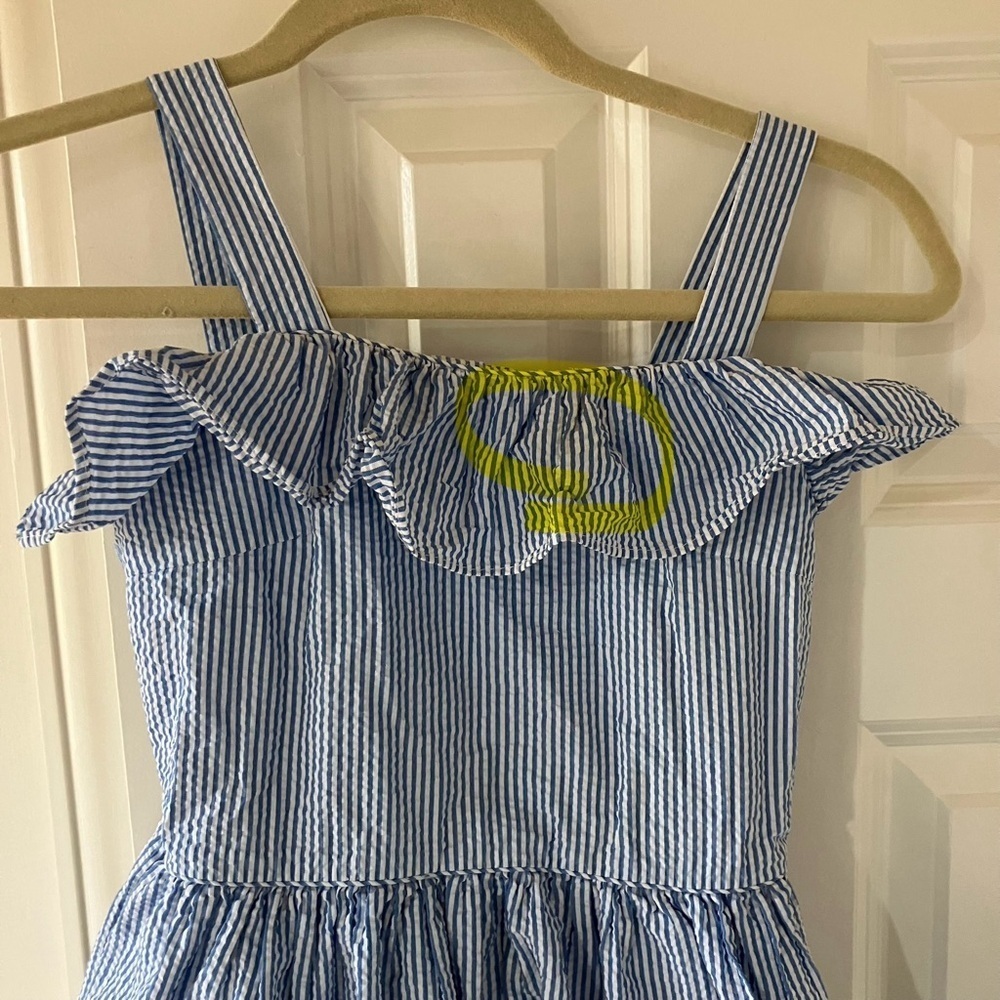 Polo Ralph Lauren Girls Seersucker Striped Ruffled Dress with Pockets (10) - Picture 10 of 10